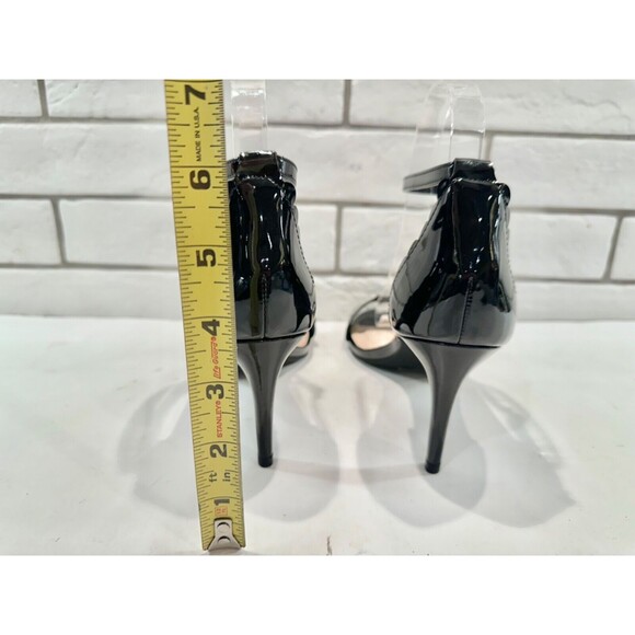 Kelly & Katie Black High Heel Sandals Shoes, Patent Leather Scalloped Size 8 - Picture 8 of 16